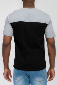COLOR BLOCK SHORT SLEEVE TSHIRT (Color: NAVY RED, size: XL)