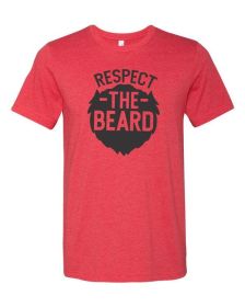 Respect the Beard Mens Tee (Color: Vintage Red, size: M)