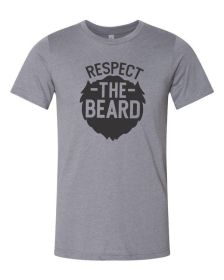 Respect the Beard Mens Tee (Color: Heather Storm, size: XL)