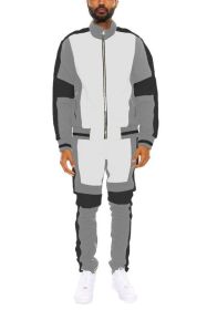 COLOR BLOCK TRACK SET (Color: GREY BLACK, size: L)