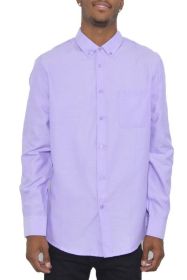 Weiv Men's Casual Long Sleeve Shirts (Color: LILAC, size: M)