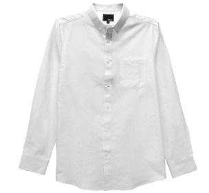 Weiv Men's Casual Long Sleeve Shirts (Color: White, size: S)