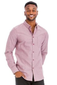 Weiv Men's Casual Long Sleeve Shirts (Color: TDL- H. BURGUNDY, size: M)