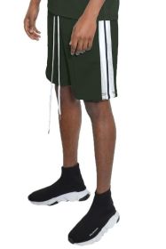 Side Stripe Tape Shorts (Color: OLIVE, size: S)