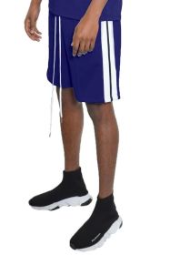 Side Stripe Tape Shorts (Color: NAVY, size: 3XL)