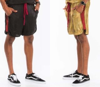 METALLIC FLICK SHORTS (Color: Black / Red, size: S)
