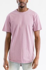 Extended Scallop Round Neck Tshirt (Color: MAUVE, size: M)