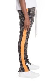 NEUTRAL BLACK CAMO TRACK PANTS (Color: Orange, size: S)