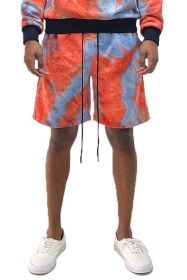 Weiv Mens Tye Dye Sweat Shorts (Color: BLUE PINK, size: S)