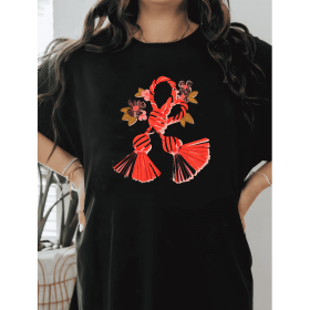 Casual Women's Cotton T-Shirt with Bow Detail - Trendy and Comfortable for Every Season (Style: 138)
