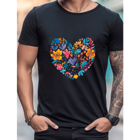 Celebrate in Style with This 100% Cotton Men's Valentine's Day Tee (Style: 338)