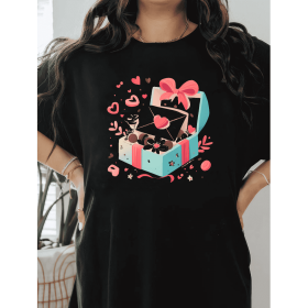 Casual Women's Cotton T-Shirt with Bow Detail - Trendy and Comfortable for Every Season (Style: 376)