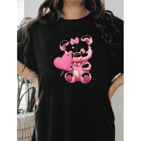 Casual Women's Cotton T-Shirt with Bow Detail - Trendy and Comfortable for Every Season (Style: 378)