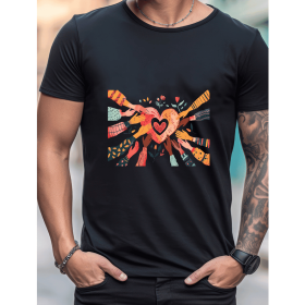 Celebrate in Style with This 100% Cotton Men's Valentine's Day Tee (Style: 477)