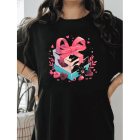 Casual Women's Cotton T-Shirt with Bow Detail - Trendy and Comfortable for Every Season (Style: 385)
